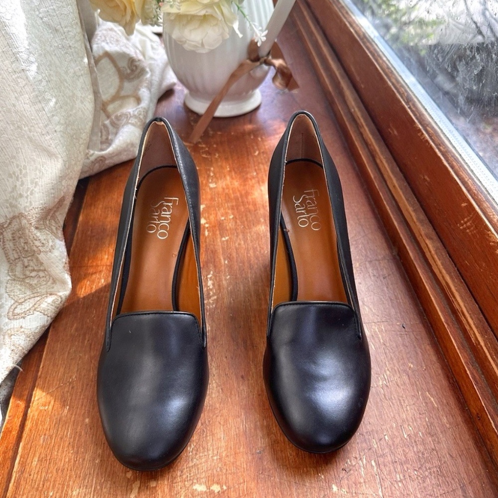 Franco Sarto Women’s Size 8.5 Black Leather Adeline Pumps
